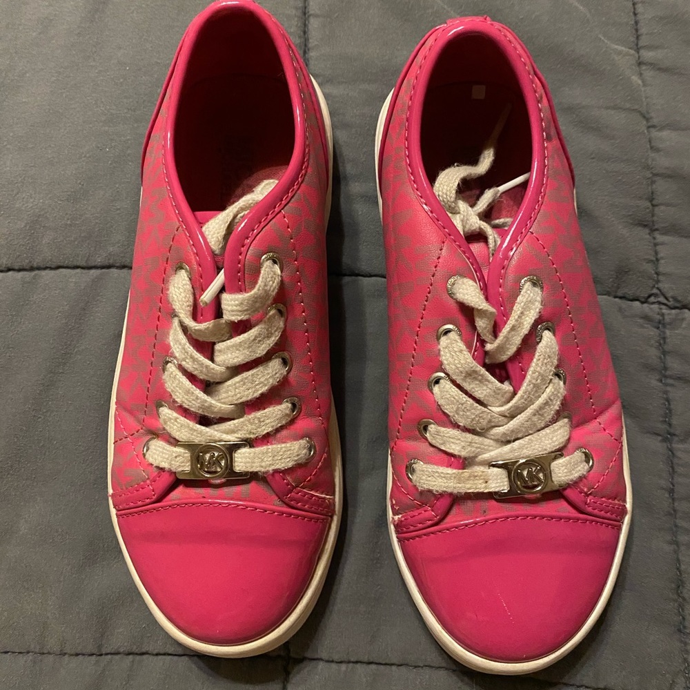 Pink and white with grey Michael Kors size 1 shoes